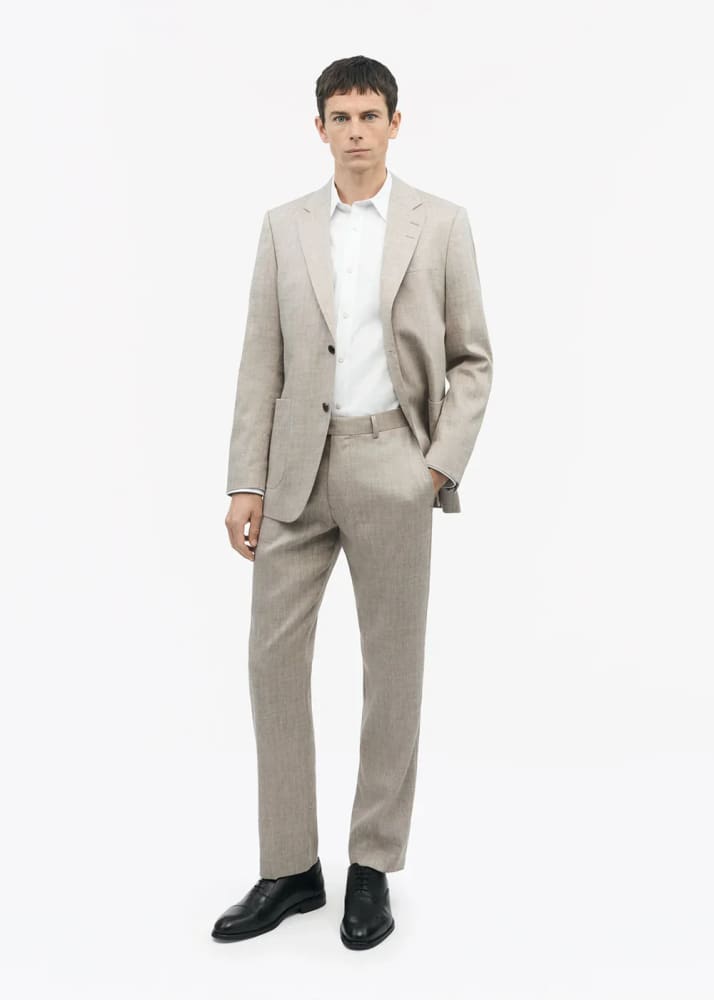 Tiger of Sweden- Tense Linen Blend Trousers in Soft Latte