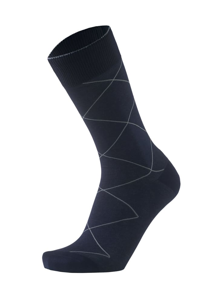 Westmister- 2 Color Square Socks - Blue/Gry - sock