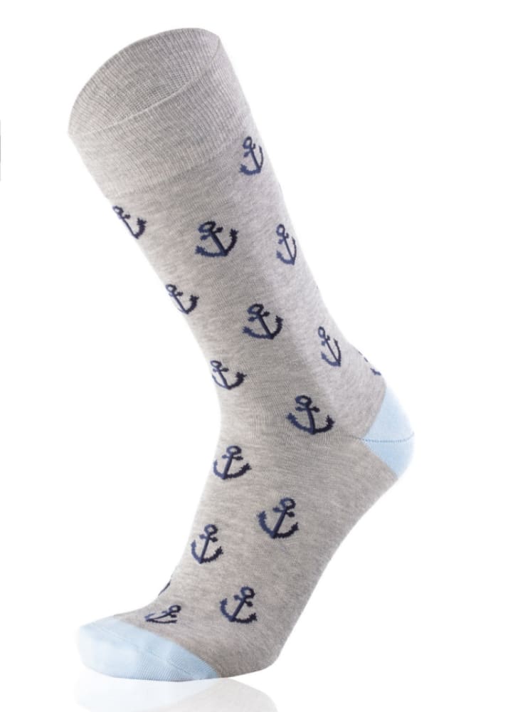Westmister - Anchors Grey Melange Socks - sock
