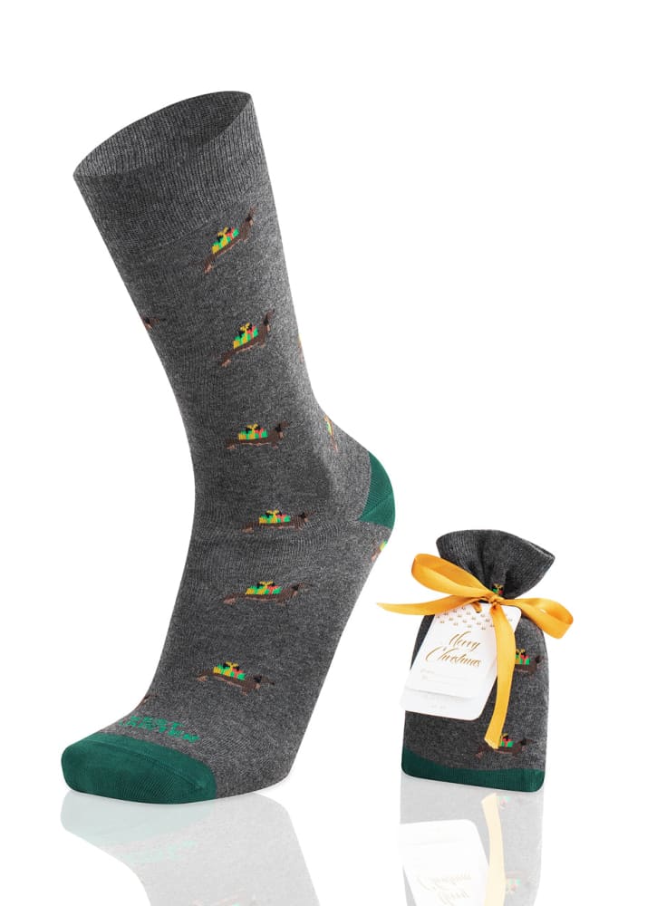 Westmister - Santa Weenie Grey Socks - sock