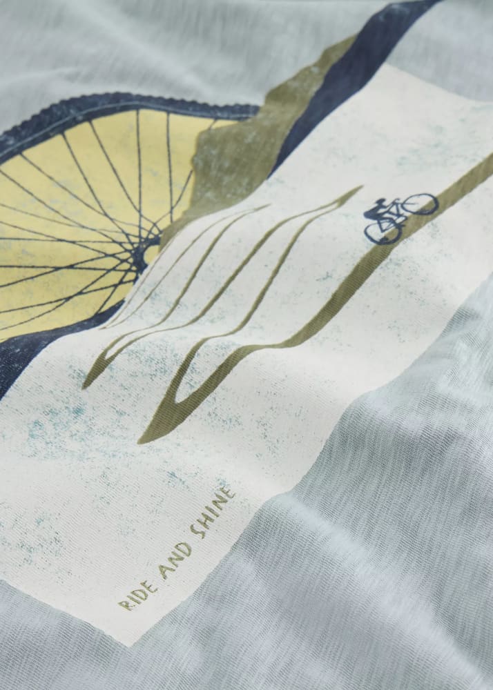 White Stuff- Abersoch Graphic Bike Sun in Blue Print - Tees