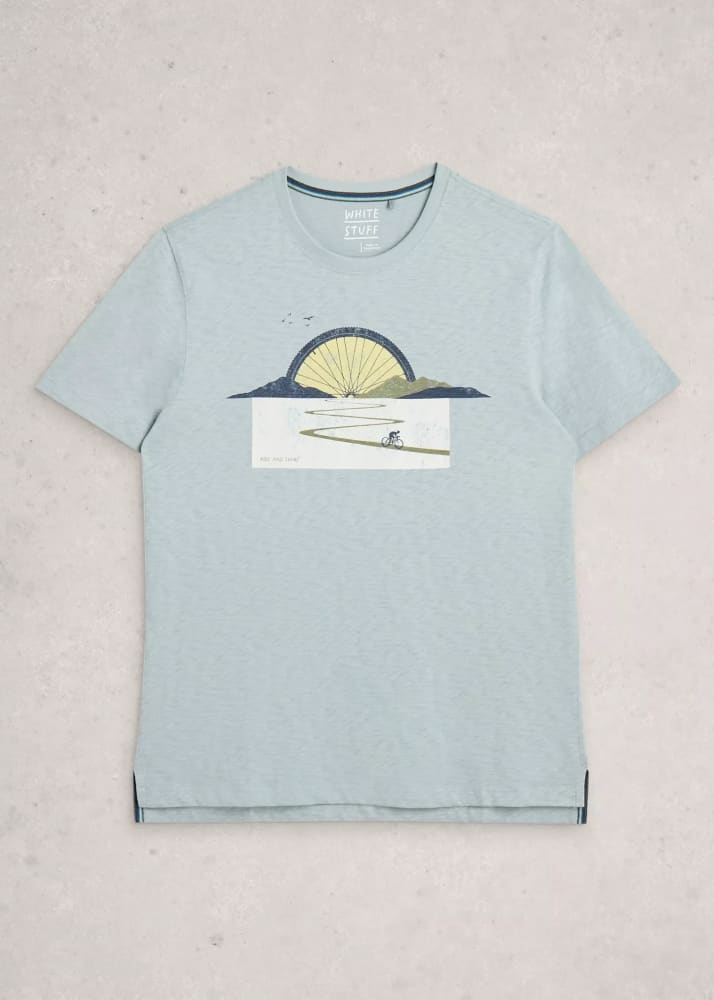 White Stuff- Abersoch Graphic Bike Sun in Blue Print - Tees