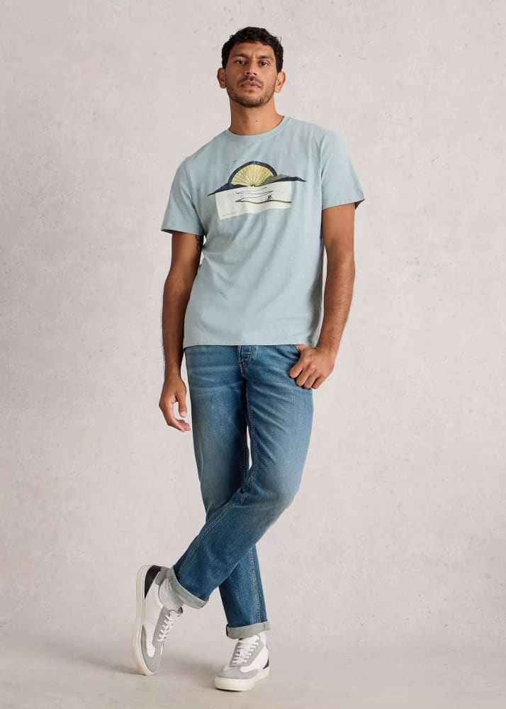 White Stuff- Abersoch Graphic Bike Sun in Blue Print - Tees