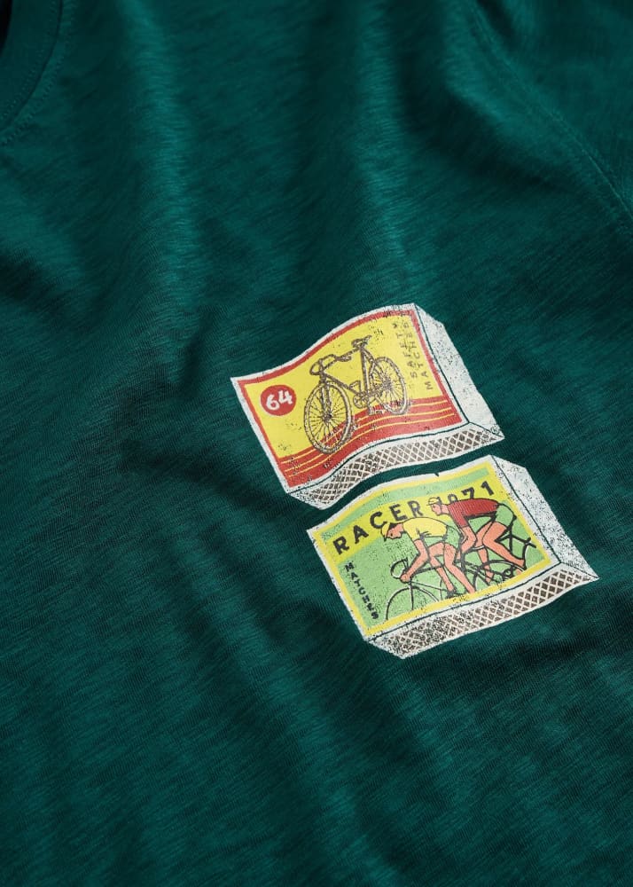 White Stuff- Abersoch Graphic Pocket Bike in Dark Green