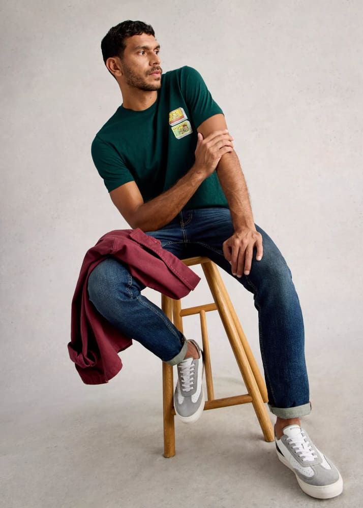 White Stuff- Abersoch Graphic Pocket Bike in Dark Green