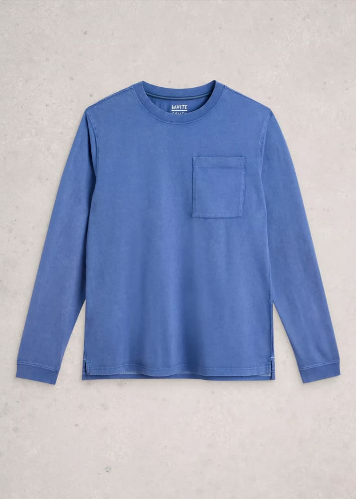 White Stuff- Accleton Crew Neck Long Sleeve Tee - Blue / S