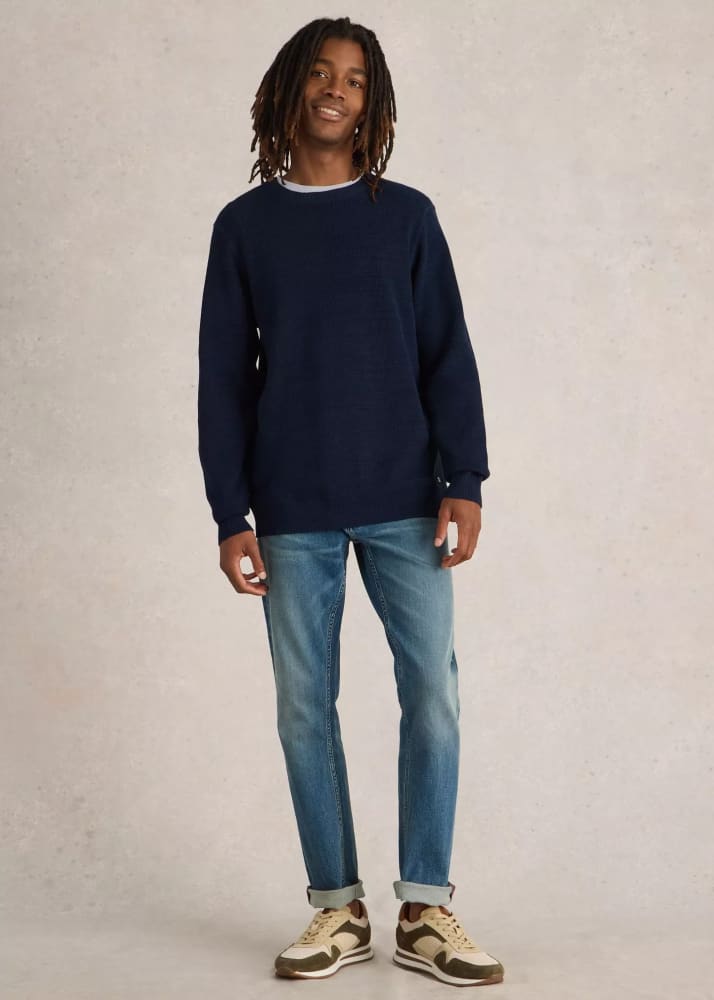 White Stuff- Attadale Crew Neck Jumper in Dark Navy