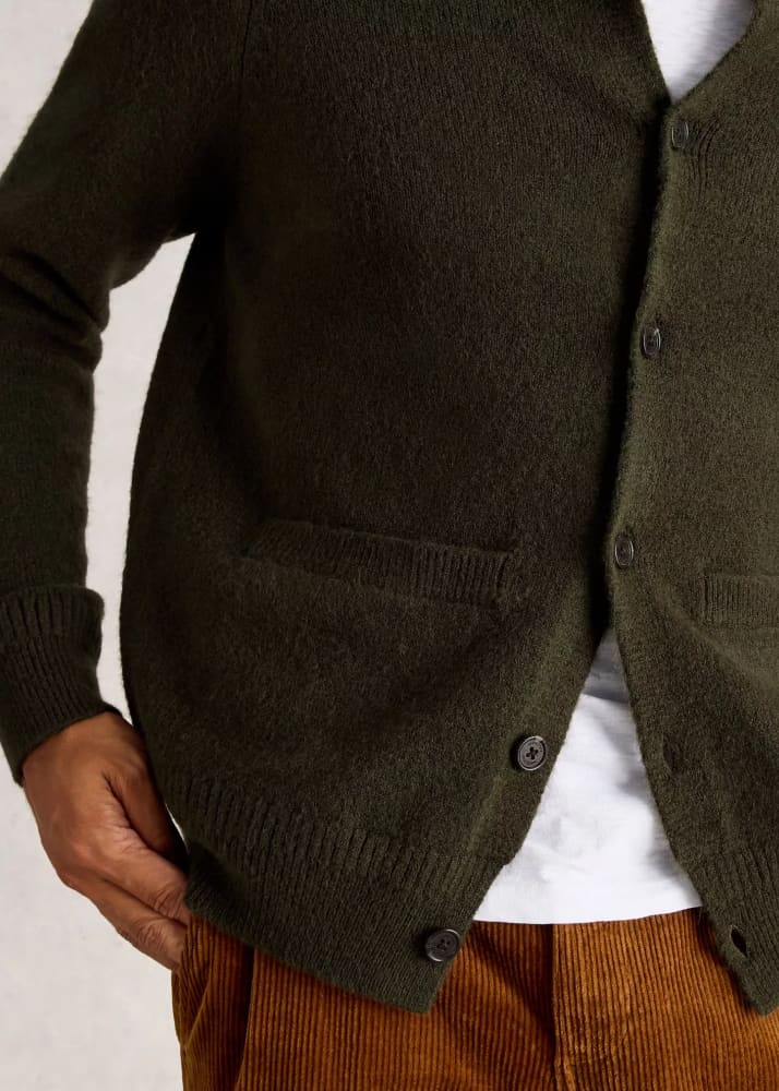 White Stuff- Bomber Cardigan in Dark Green - Sweater &