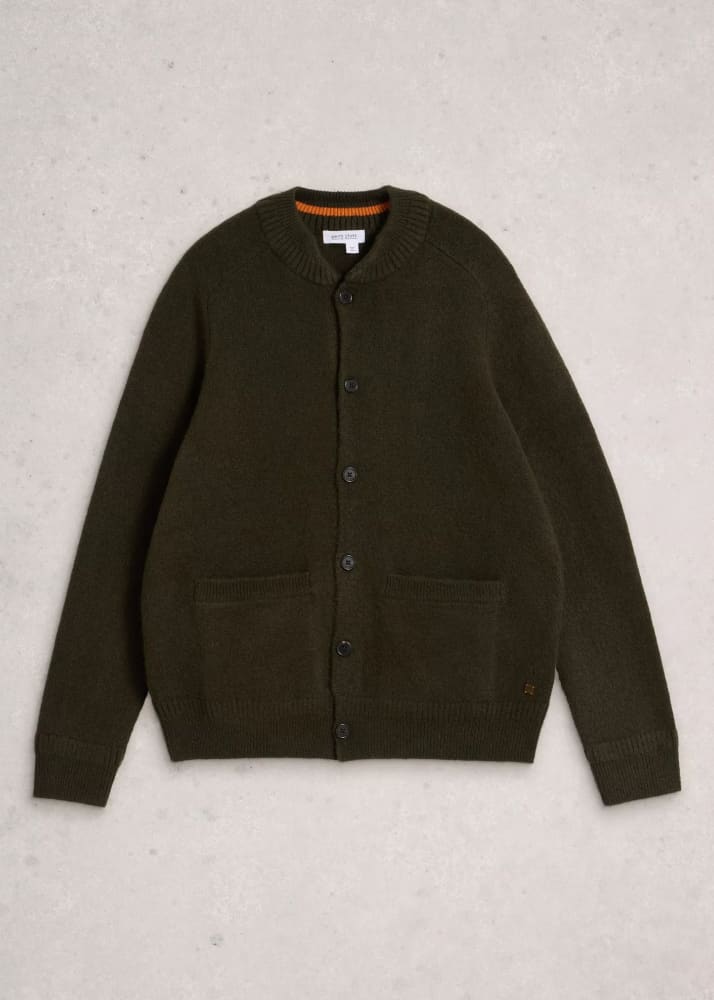 White Stuff- Bomber Cardigan in Dark Green - Sweater &