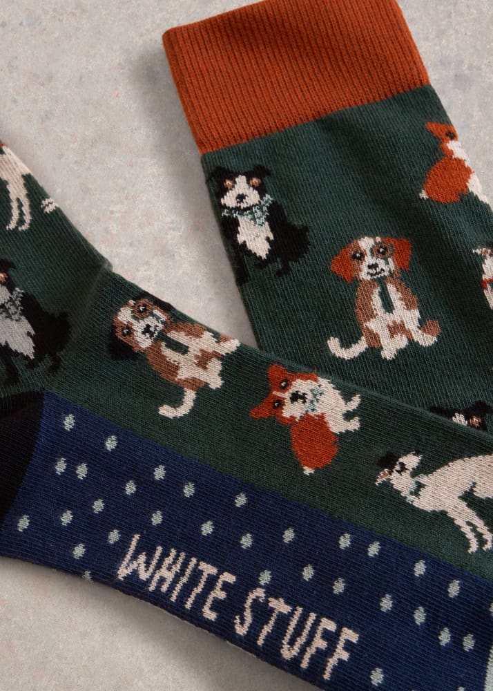 White Stuff- Embroidered Animal Socks - sock