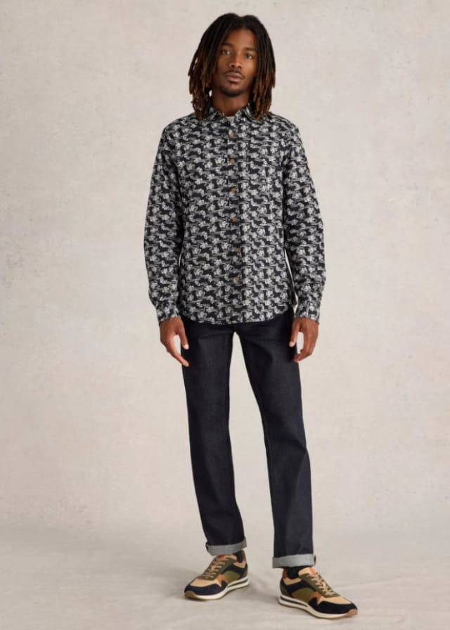 White Stuff- Floral Ripple Printed Shirt - Button Shirting