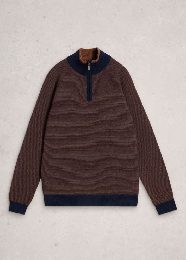 White Stuff- Newport Merino Jacquard Long Sleeve Funnel