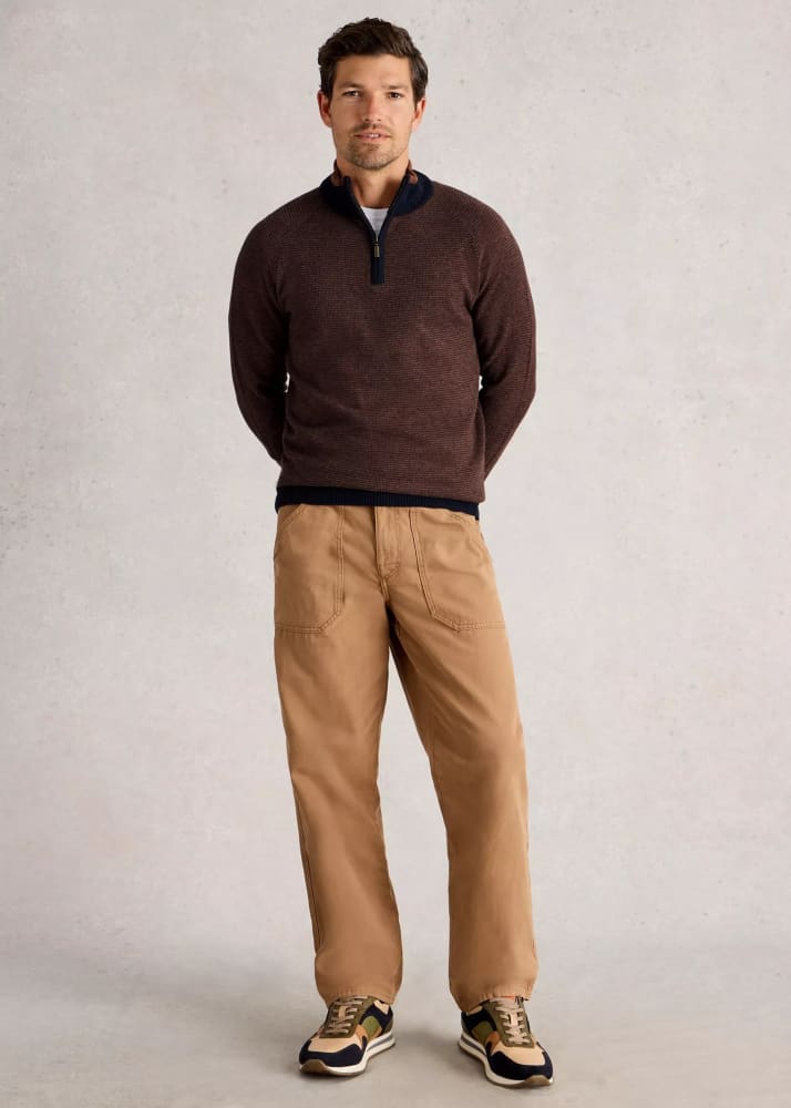 White Stuff- Newport Merino Jacquard Long Sleeve Funnel