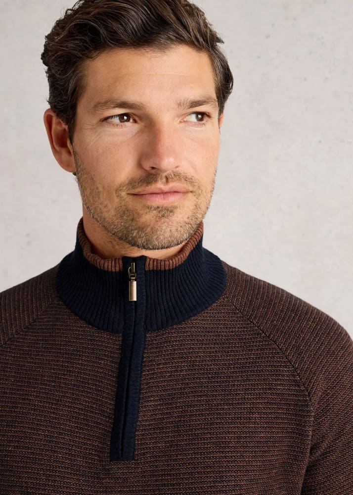 White Stuff- Newport Merino Jacquard Long Sleeve Funnel