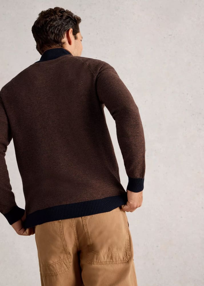 White Stuff- Newport Merino Jacquard Long Sleeve Funnel