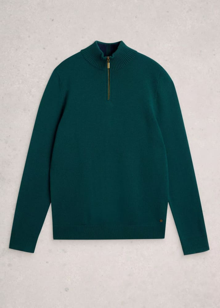 White Stuff- Newport Merino Long Sleeve Funnel in Emerald