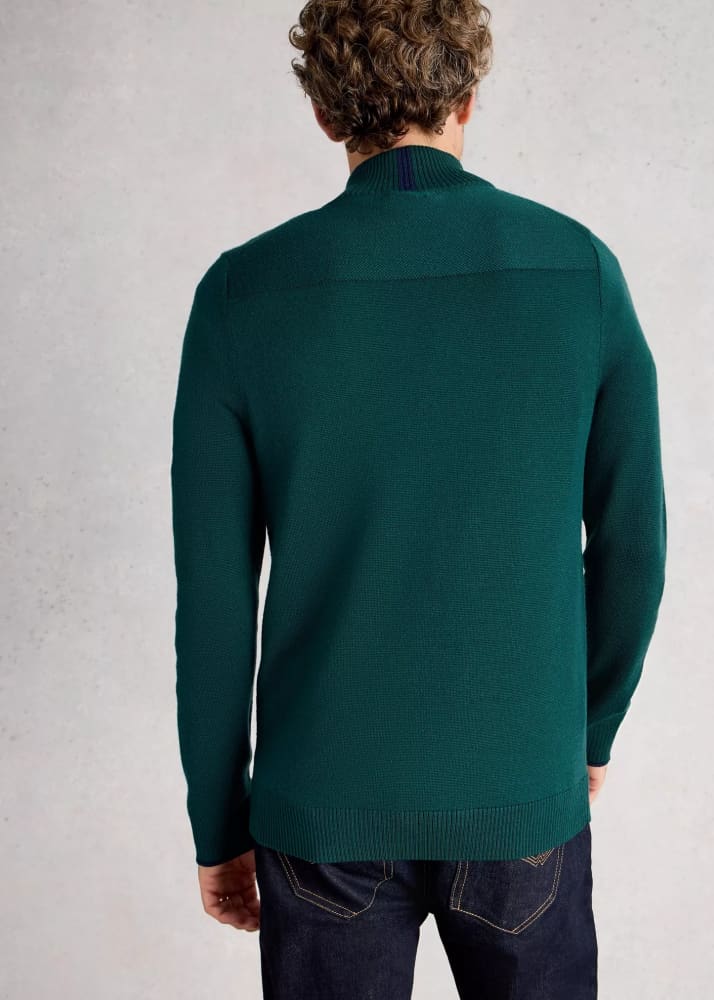 White Stuff- Newport Merino Long Sleeve Funnel in Emerald