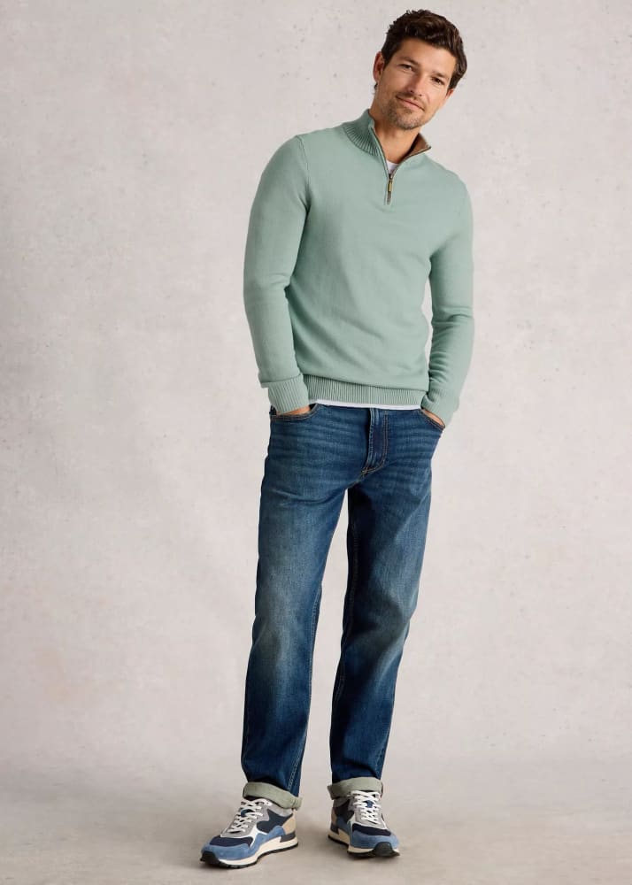 White Stuff- Newport Merino Long Sleeve Funnel in Light