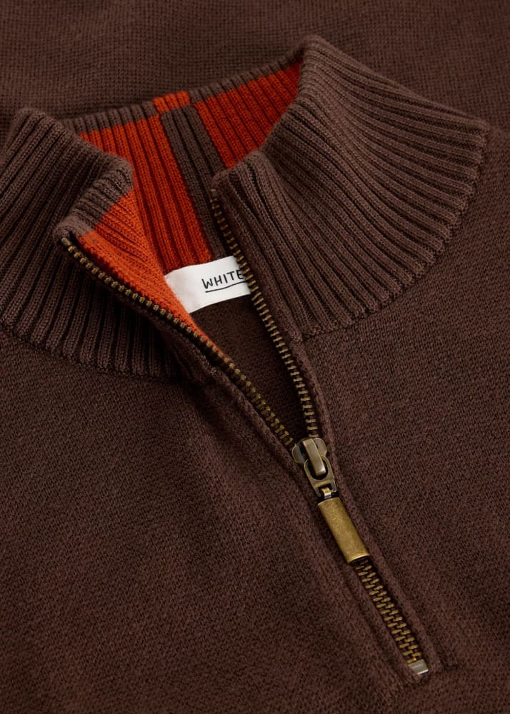 White Stuff- Newport Merino Long Sleeve Funnel in Mid Brown