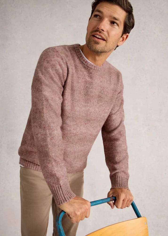 White Stuff- Ombre Crew Neck in Mid Pink - Sweater &