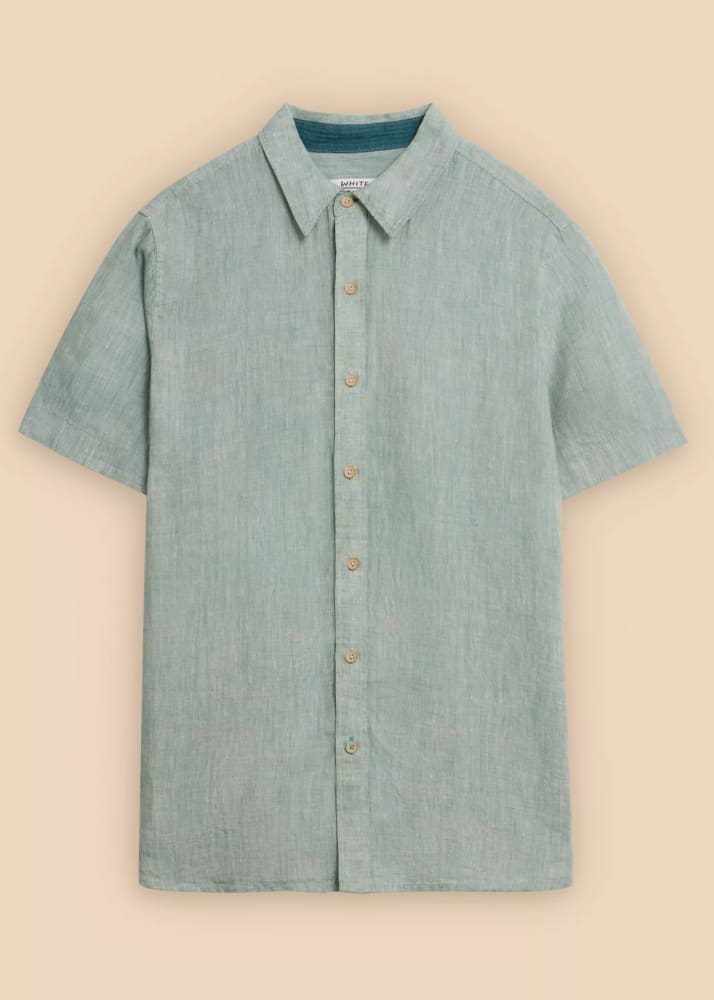 White Stuff - Pembroke SS Linen Shirt - M / Mint Green