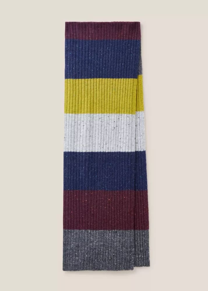 White Stuff - Stripe Wool Ribbed Scarf - accessories