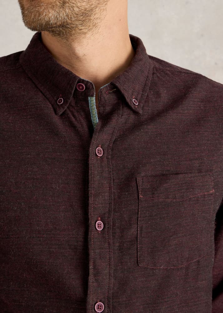 White Stuff- Textured Slub LS Shirt - Button Shirting