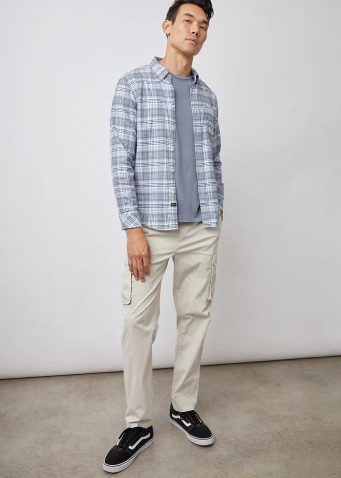 Rails- Reid Button Down in Steel Sage Porcelain - button