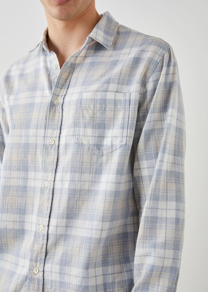 Rails - Wyatt Cotton Longsleeve Button Down in Mirror Cream